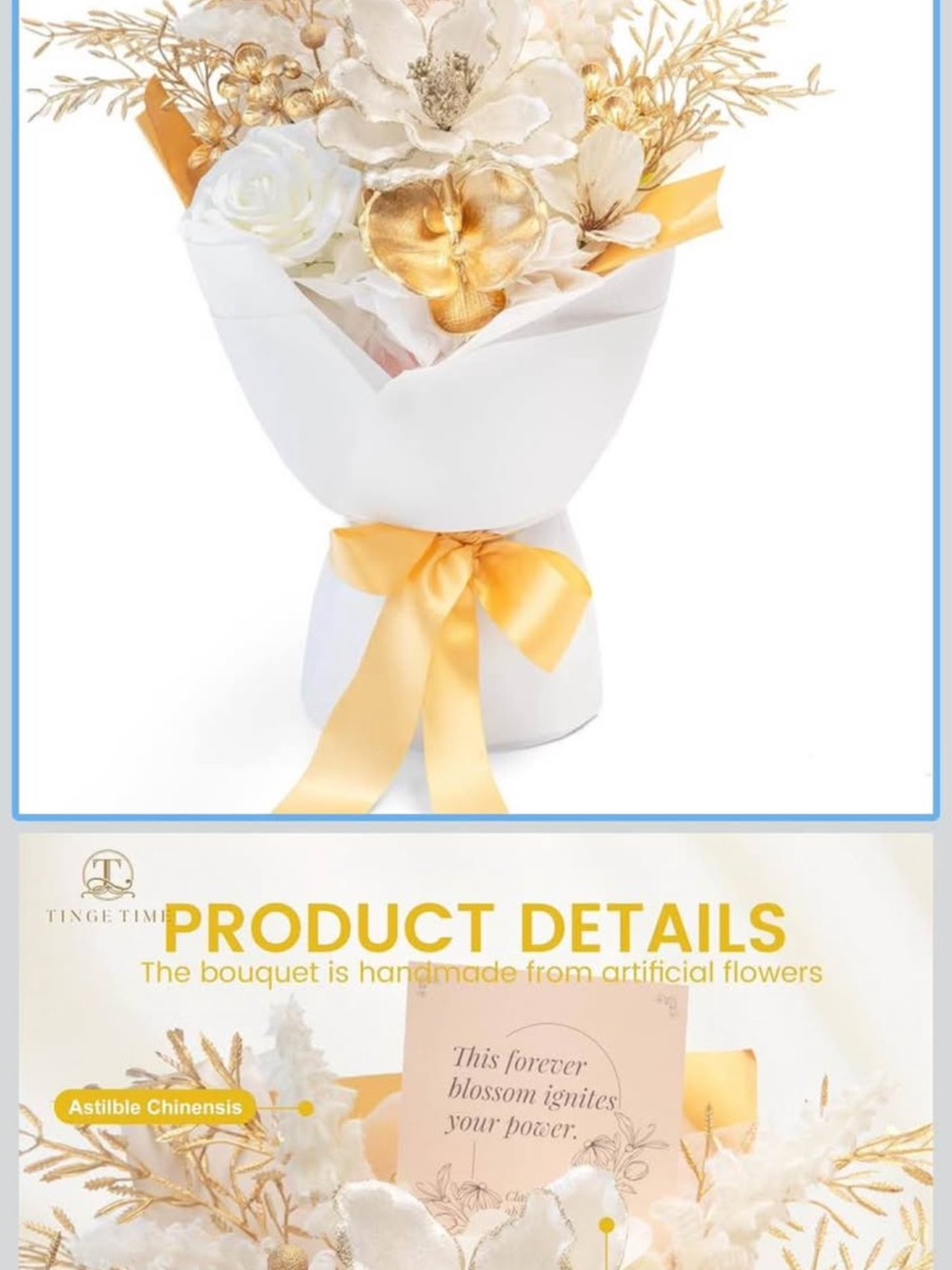 Preserved flowers bouquet platinum new in box